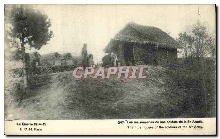 CPA Militaria Les Maisonnettes de nos Soldats de La 5eme Armee