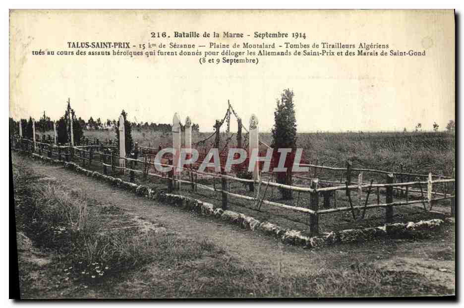 CPA Militaria Talus Saint Prix Plaine de Montalard Tombes de Tirailleurs algeriens 