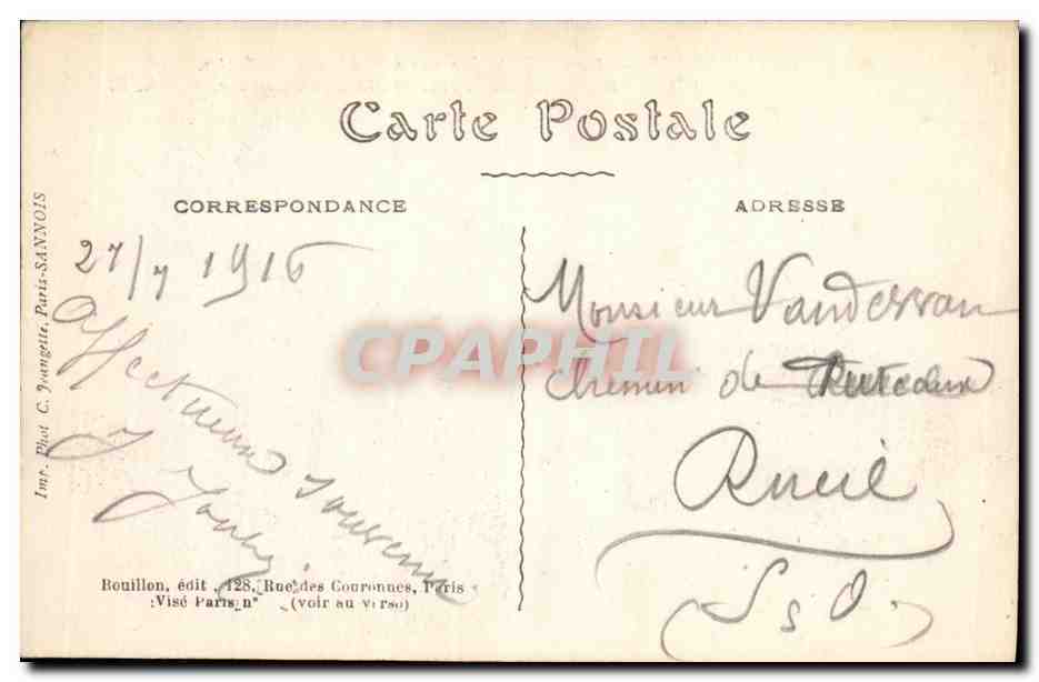 Senlis — Faubourg St-Martin après la guerre de Septembre 1914 — A. B. éditeur — Achterkant