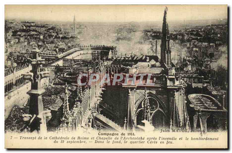 CPA Militaria Reims Transept de la Cathedrale et Chapelle de L Archeveche
