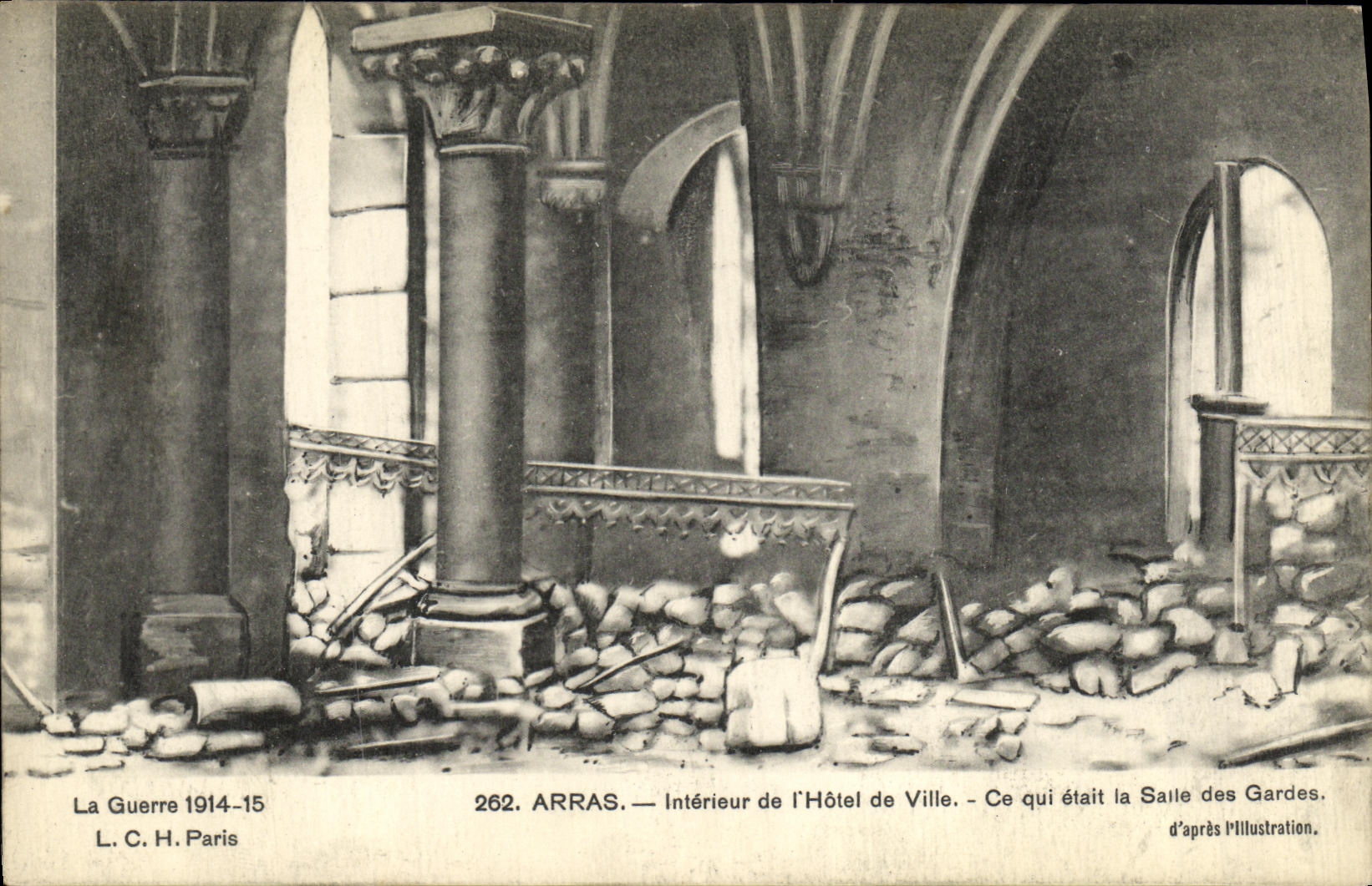 CPA Militaria Arras Interieur de L Hotel de Ville Ce Qui etait la Salle des gardes