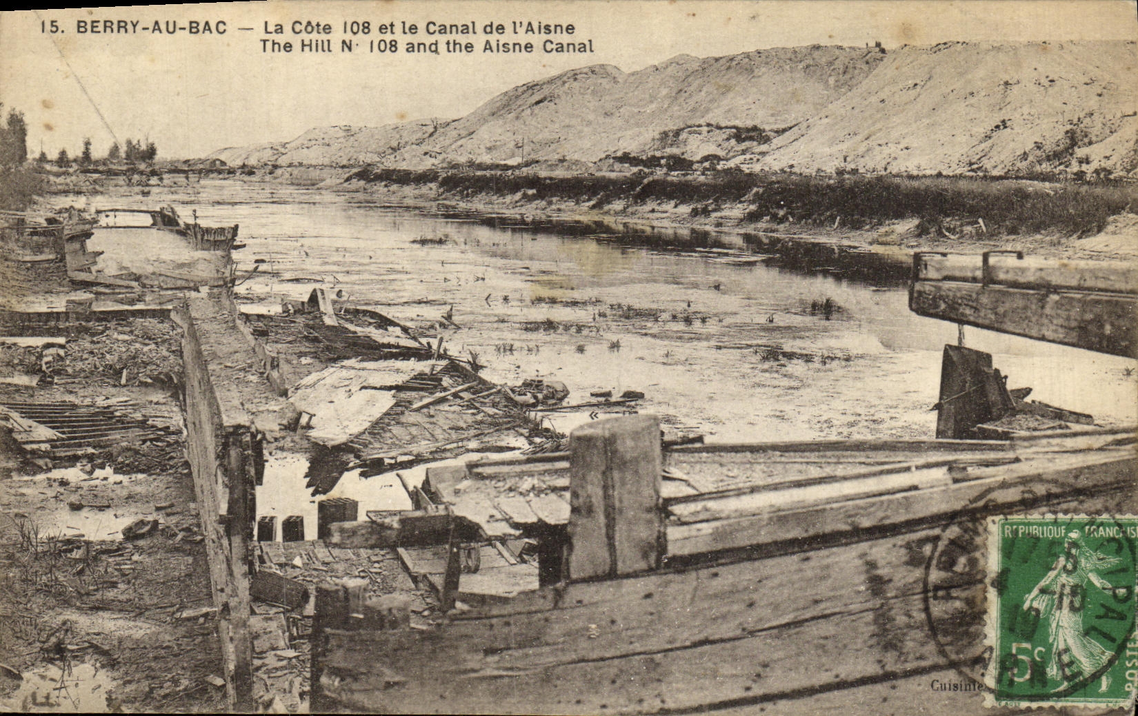 CPA Militaria Berry Au Bac La Cote 108 et le canal de l Aisne