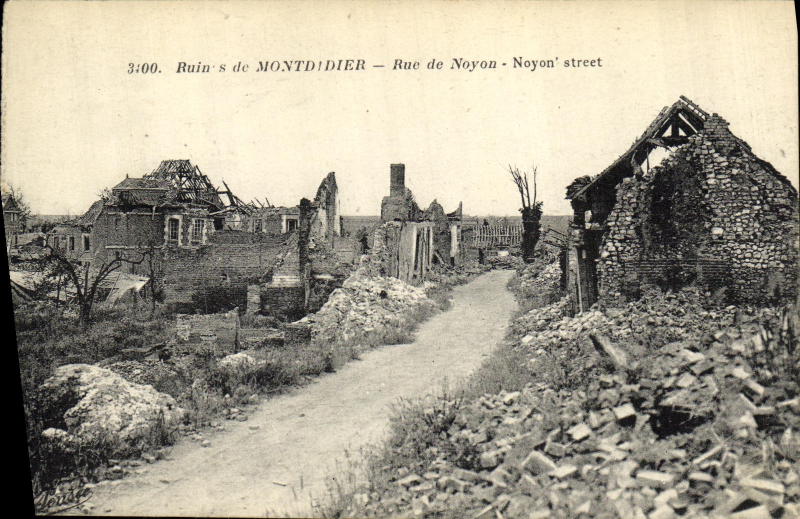 Ruines de MONTDIDIER — Rue de Noyon — éditeur Phototype Paris