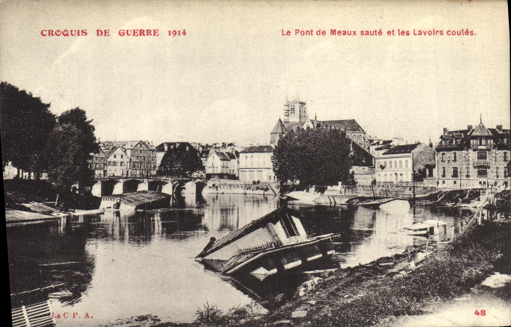 Meaux — Notstand nach dem Krieg — Antike Ansichtskarte n°48