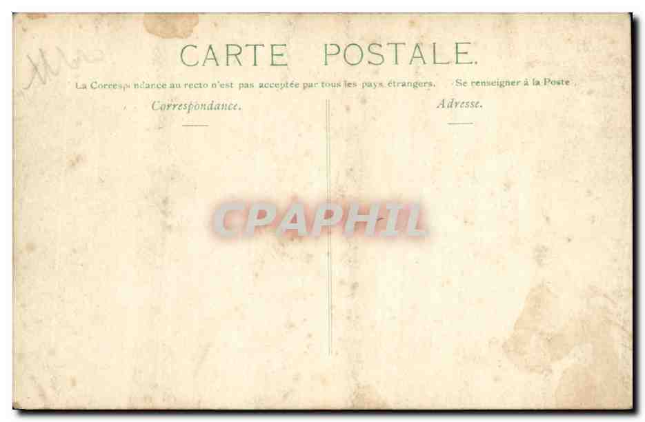 Groupe de soldats — uniformes militaires — carte postale anonyme — Verso