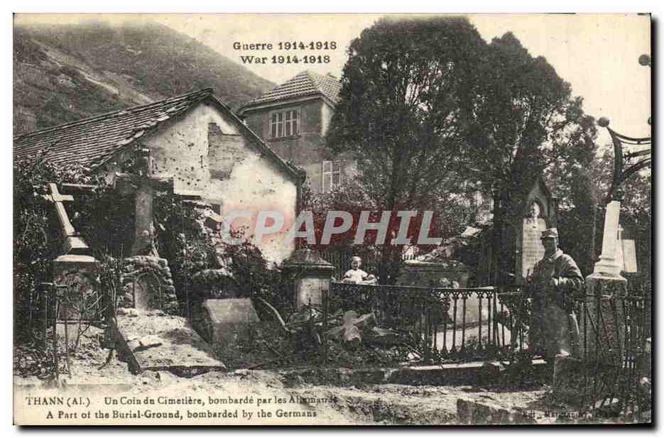 Thann (Al.) — Un Coin du Cimetière, bombardé par les Allemands — Visé Thann, 68