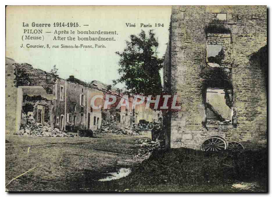 CPA Militaria Pilon Apres le Bombardement