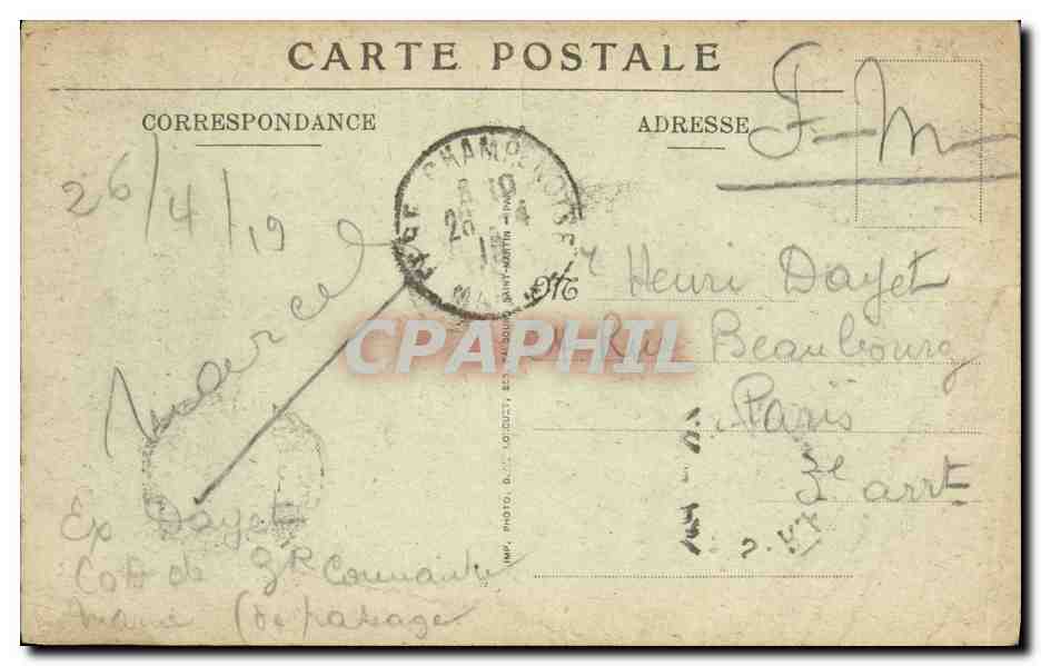 CPA Militaria Fere Champenoise Tombes de Soldats tombes au champ d honneur  — Back
