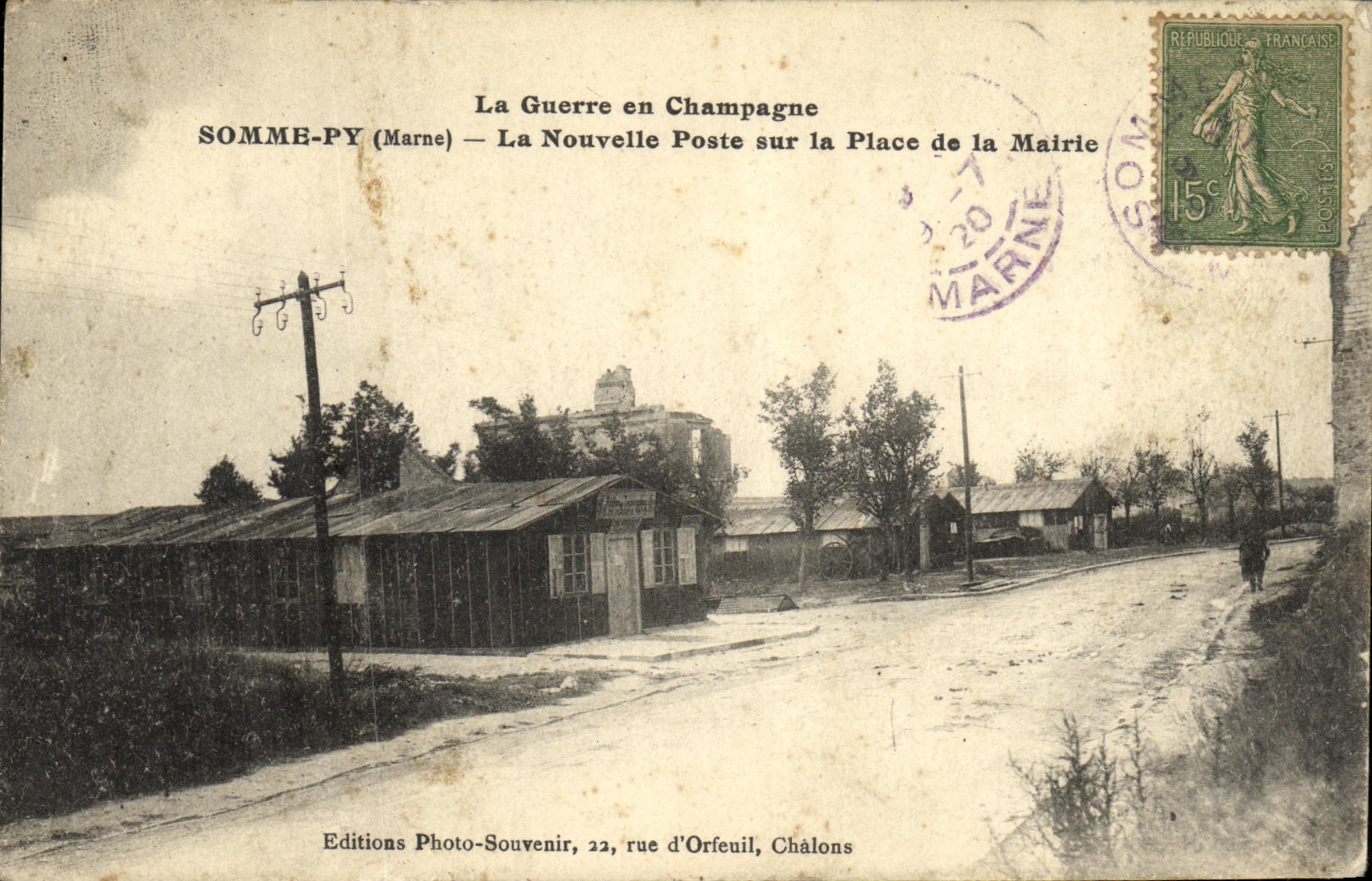 SOMME-PY (Marne) — The New Post Office on the Town Hall Square — Photo-Souvenir Editions, Châlons