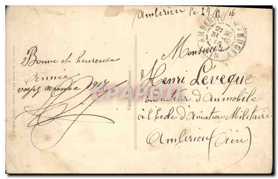 CPA Militaria Enfant Annee 1916 — Rückseite