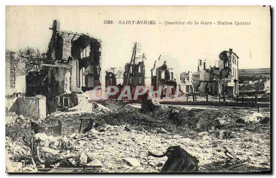 CPA Militaria Saint Michiel Quartier de la Gare 