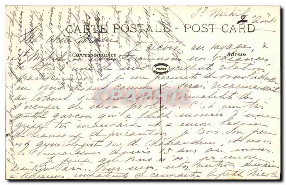 CPA Militaria Saint Michiel Quartier de la Gare  — Verso