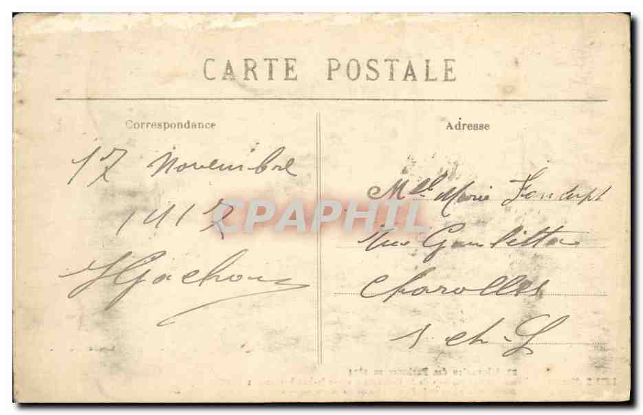 Reims (Marne) — L'invasion des Barbares en 1914 : ensemble des portails de la cathédrale après le bombardement — Cliché L. M. — Rückseite
