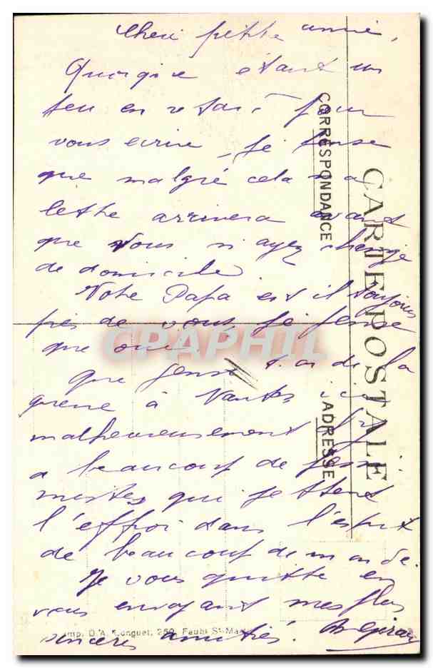 CPA Militaria Arras Apres le Bombardement du 21 octobre  — Rückseite