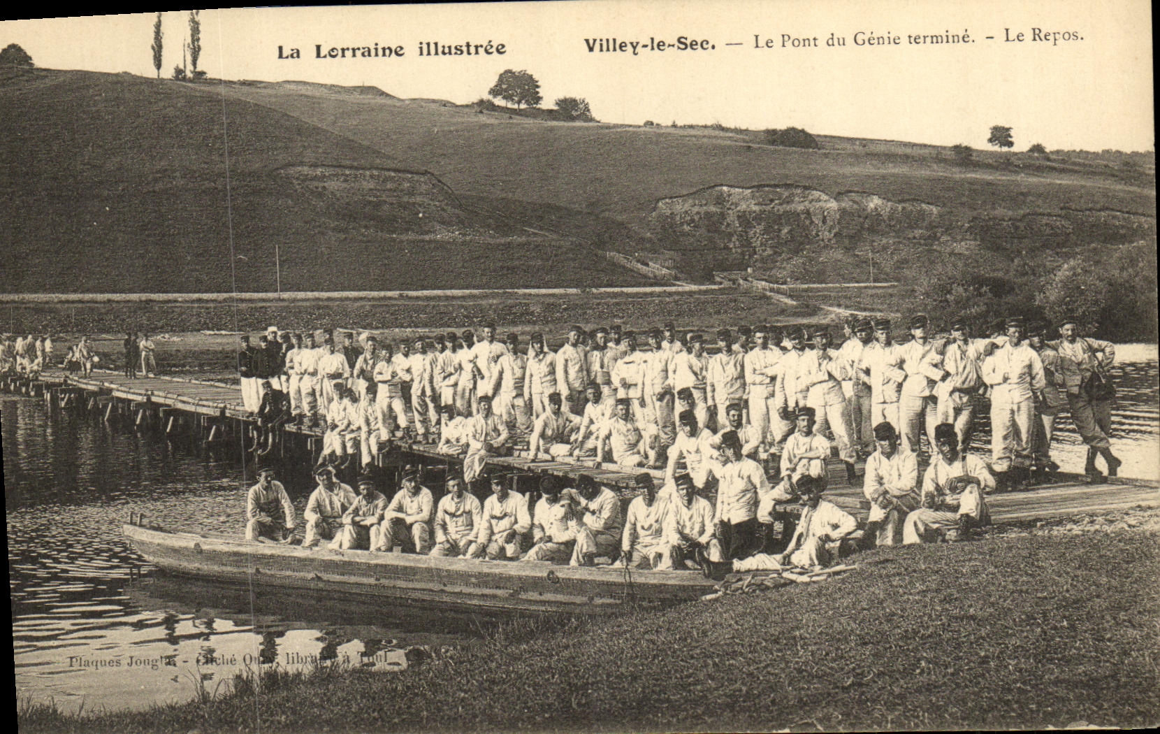 Villey-le-Sec — Il Ponte del Genio completato — La Pausa. — La Lorraine illustrata, Plaques Jongla