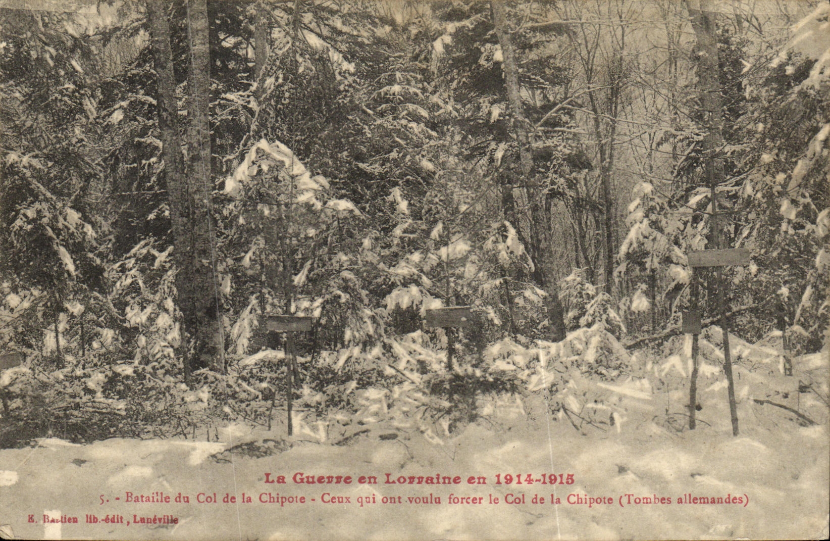 Col de la Chipote — Batalla del Col de la Chipote — Tumbas alemanas — E. Bastien lib.-edit., Lunéville