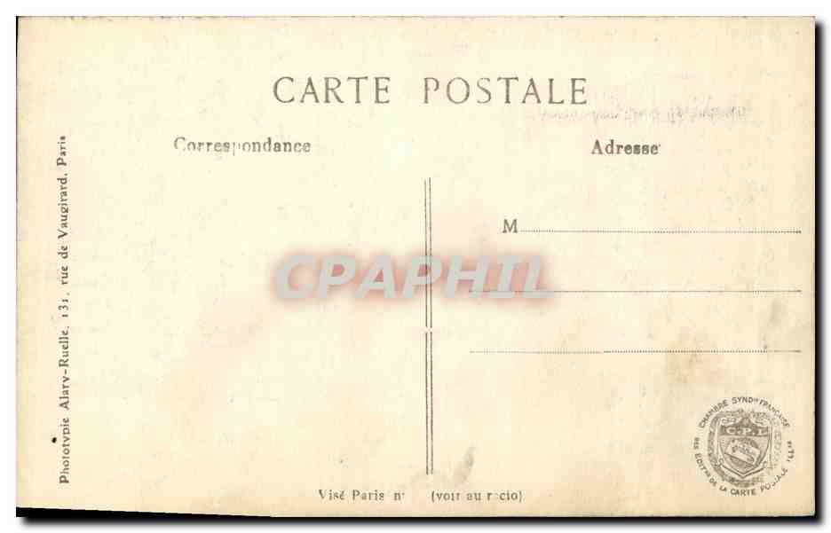 Arvillers (Somme) — L'église détruite, sauf le clocher — L. C. H. Paris, n° 357 — Reverso