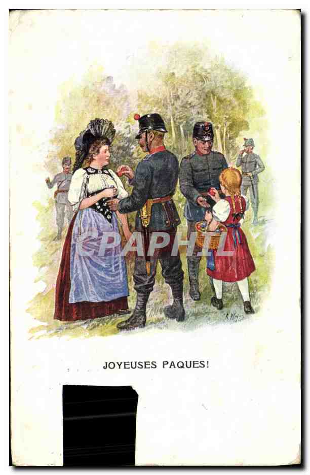 CPA Militaria Joyeuses Paques