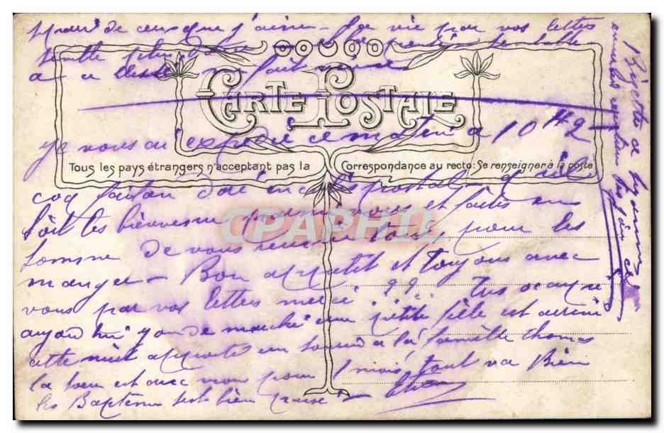 Dame van Frankrijk — oorlogsscene met soldaat en verpleegster — uitgever Parijs, n° 3290 — Achterkant