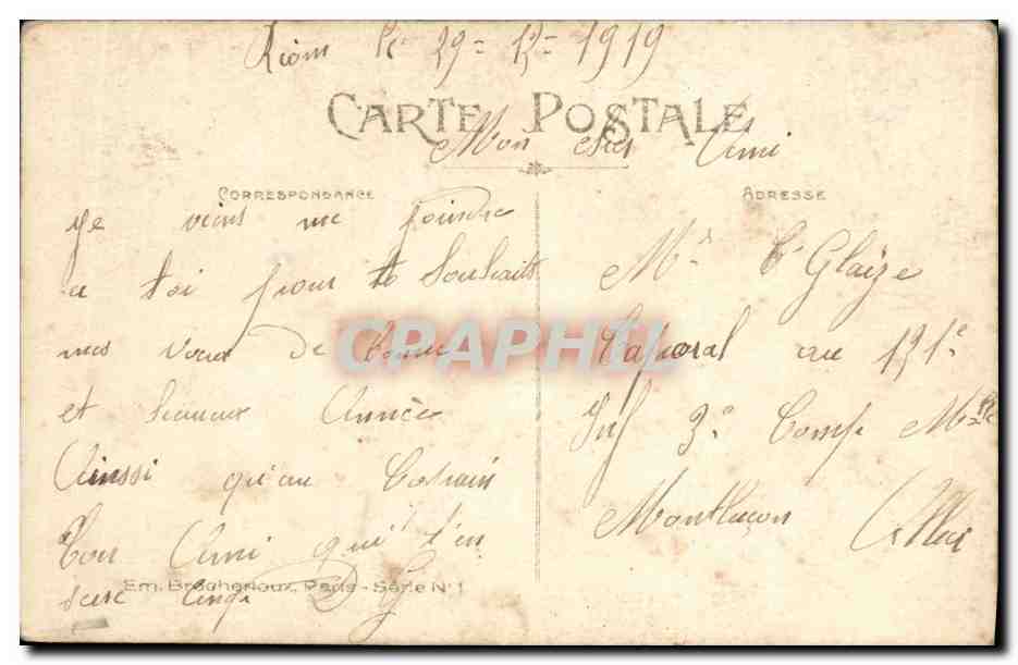 CPA Militaria Bons Souhaits et Heureuse Annee Femme  — Rückseite