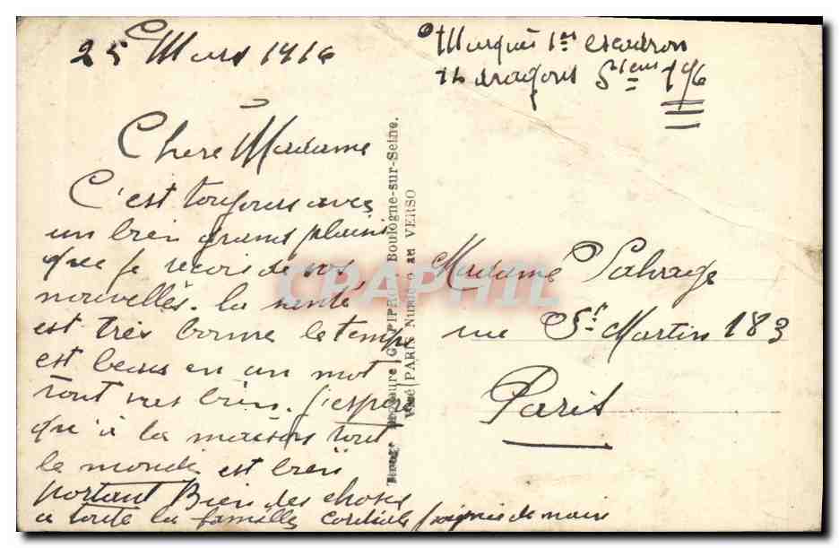 CPA Militaria Nous Tiendrons Canon  — Rückseite