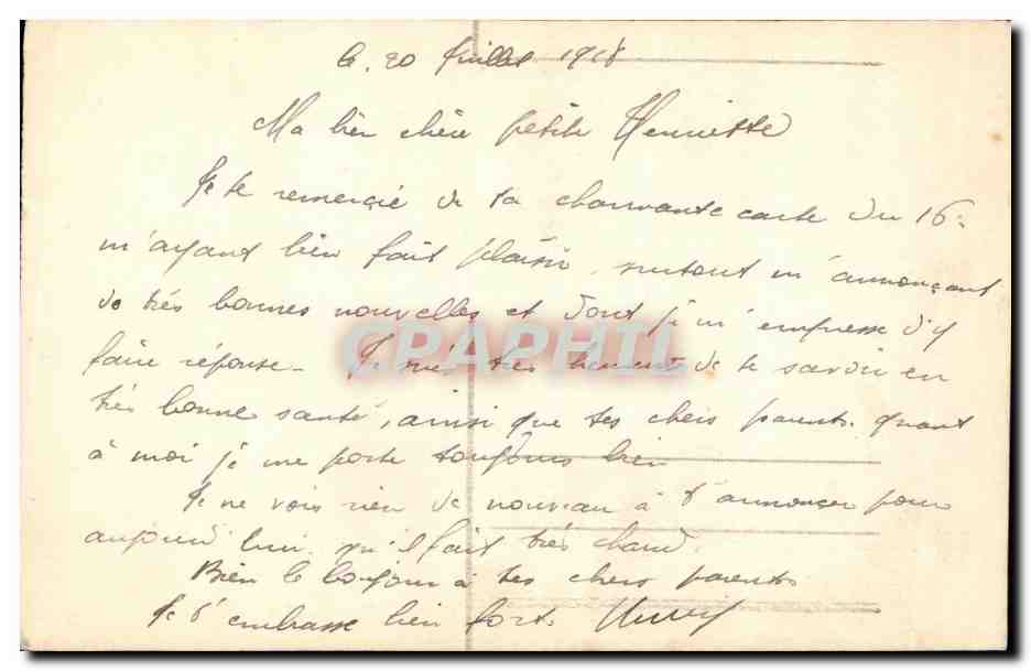 CPA Militaria Avec Mes Meilleurs Baisers Femme — Rückseite