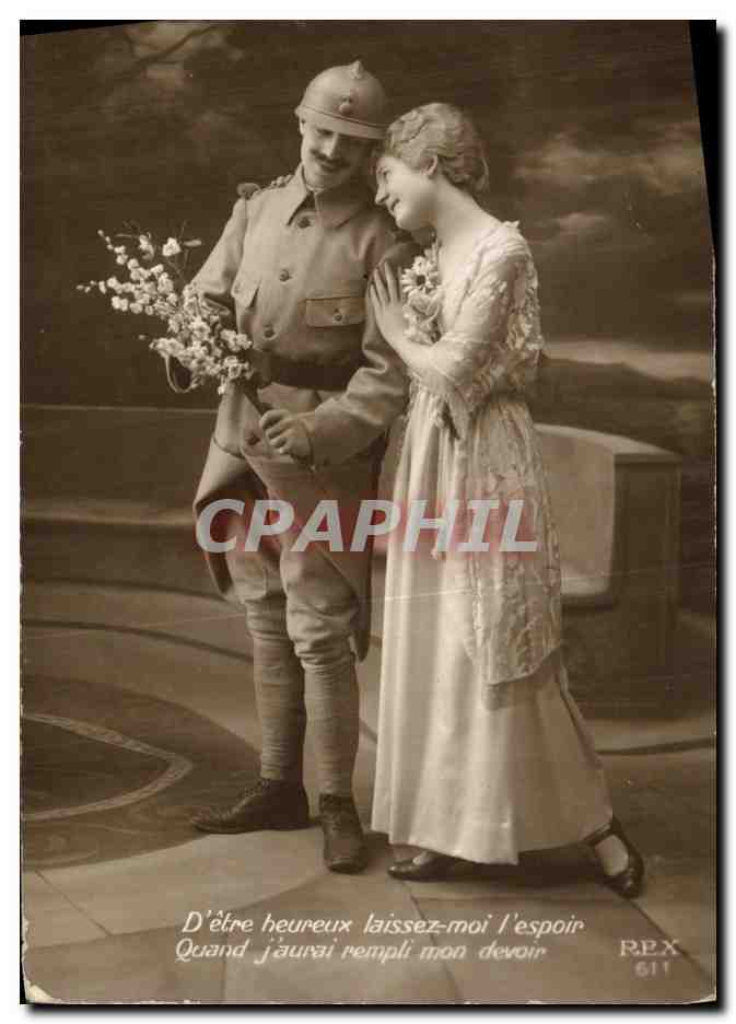 CPA Militaria D etre Heureux Laissez Moi L Espoir Quand Femme
