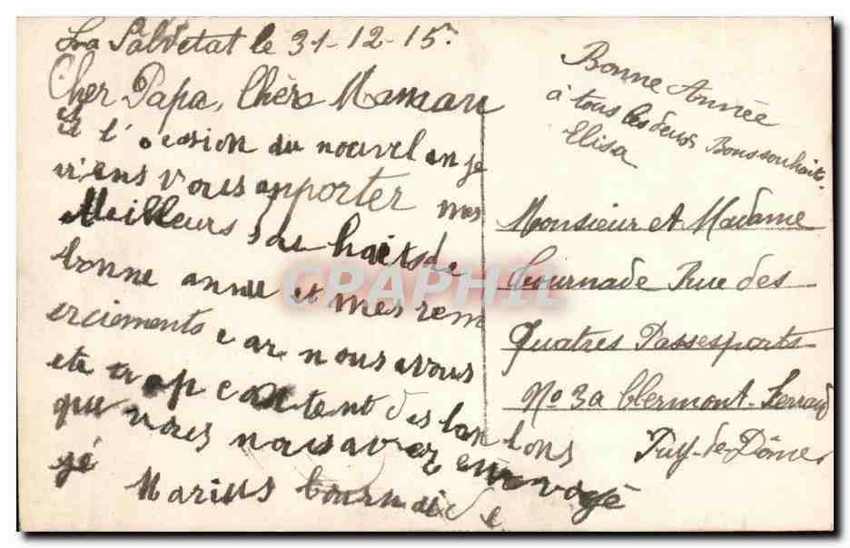 CPA Militaria Heureuse Annee Enfant Drapeau  — Rückseite