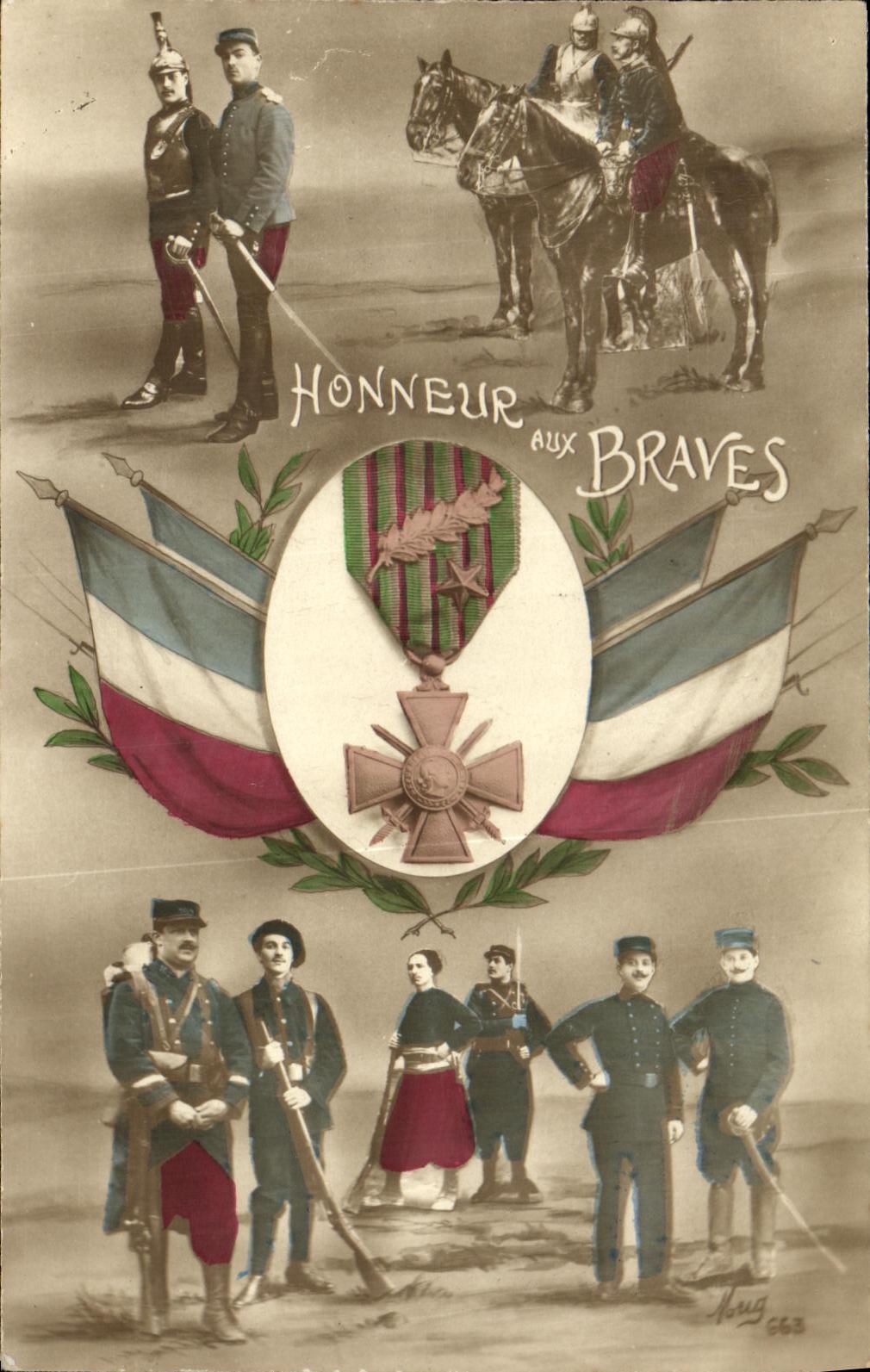 CPA Militaria Honneur aux Braves