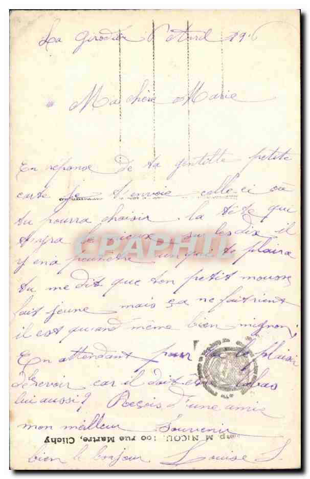 CPA Militaria Honneur aux Braves — Rückseite