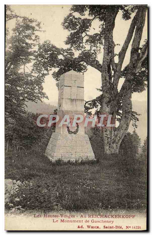 CPA Militaria Les Haautes Vosges Au Reichackerkopf le monument de Gascheney 