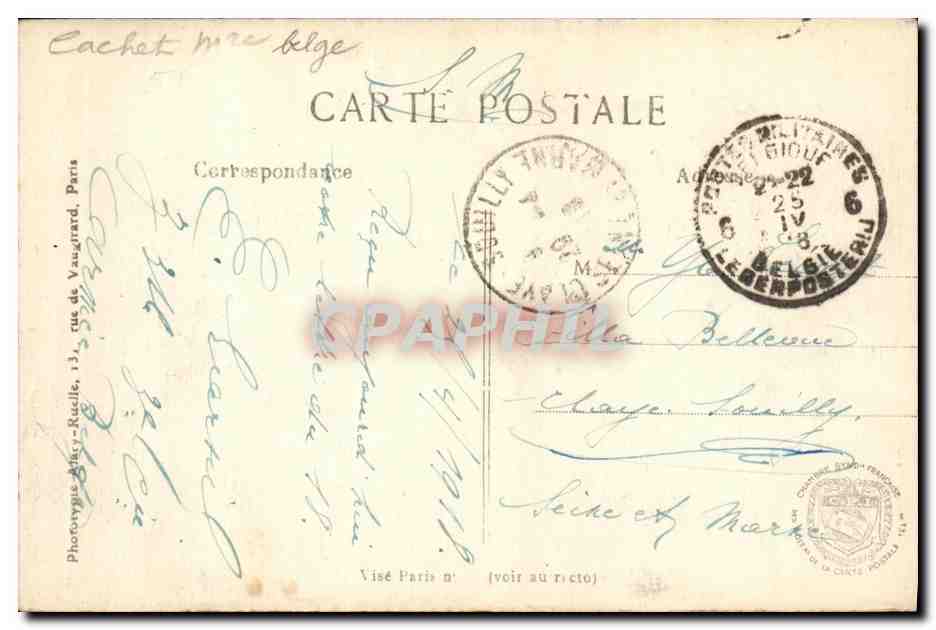 CPA Militaria Nieuport Place de la Gare Des Marins francais se promenent au milieu des ruines  — Rückseite
