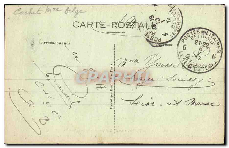 CPA Militaria Loo L Eglise Vue de Face Apres le Bombardemant — Rückseite