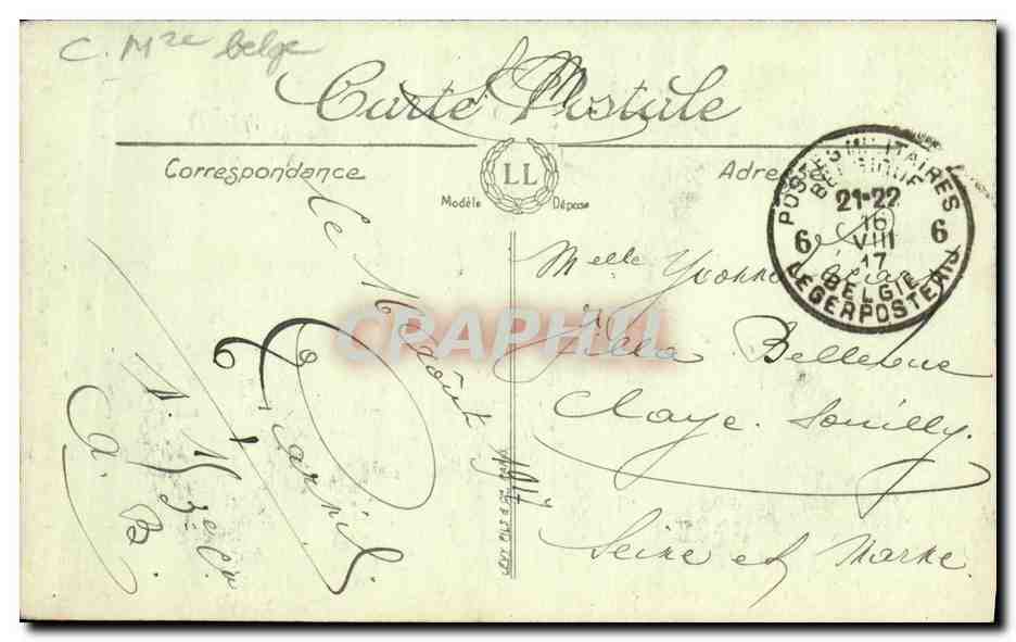 CPA Militaria Reningue L eglise apres el bombardement  — Rückseite