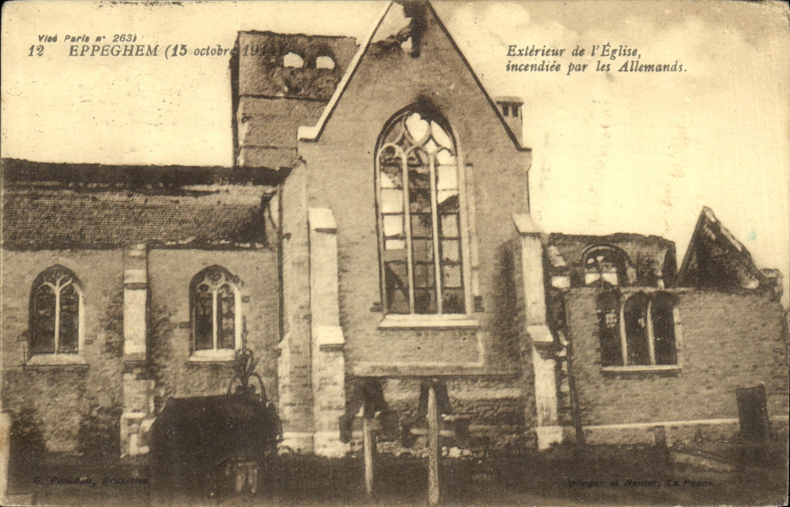 CPA Militaria Eppeghem Exterieur de l Eglise 15 octobre 1914