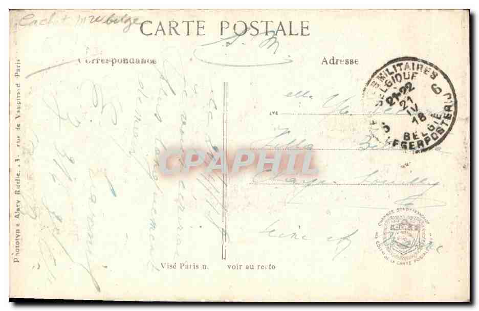 CPA Militaria Nieuport L Eglise detruite — Rückseite