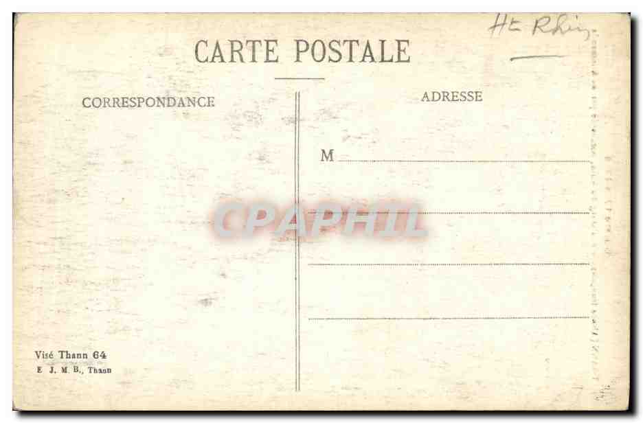 Thann (Alsace française) — Faubourg du Rhin bombardé par les Allemands — Guerre 1914-1916 — Verso