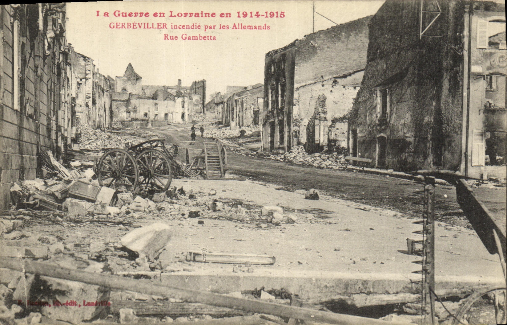 CPA Militaria La Guerre en Lorraine Gerbeviller Incendie par les Allemands