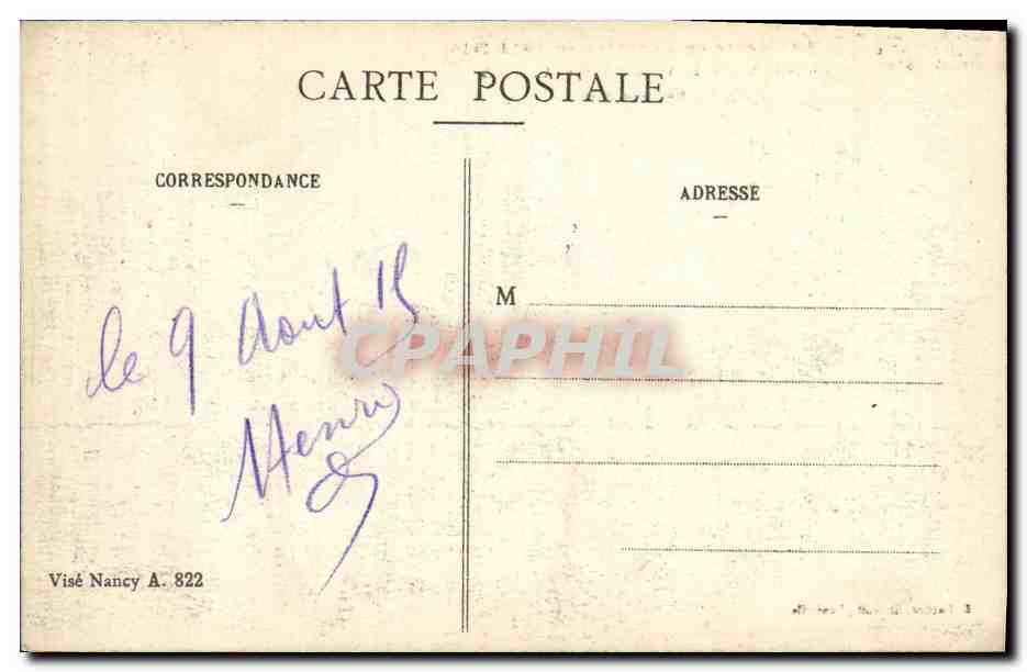 CPA Militaria La Guerre en Lorraine Gerbeviller Incendie par les Allemands — Rückseite