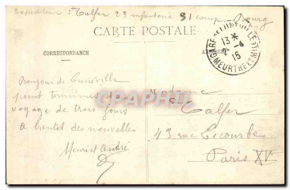 CPA Militaria La Guerre en Lorraine en Luneville Aspect du Pont de Viller Apres que Les Allemands l eurent fait sauter — Rückseite