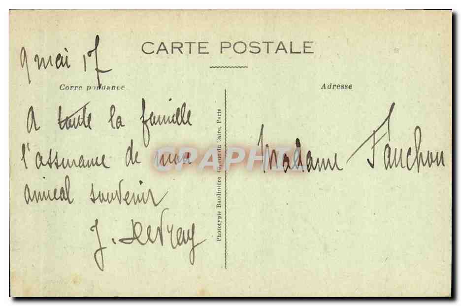 CPA Militaria La France reconquise Roye Ruines place d armes a l entree de la rue St Pierre  — Rückseite