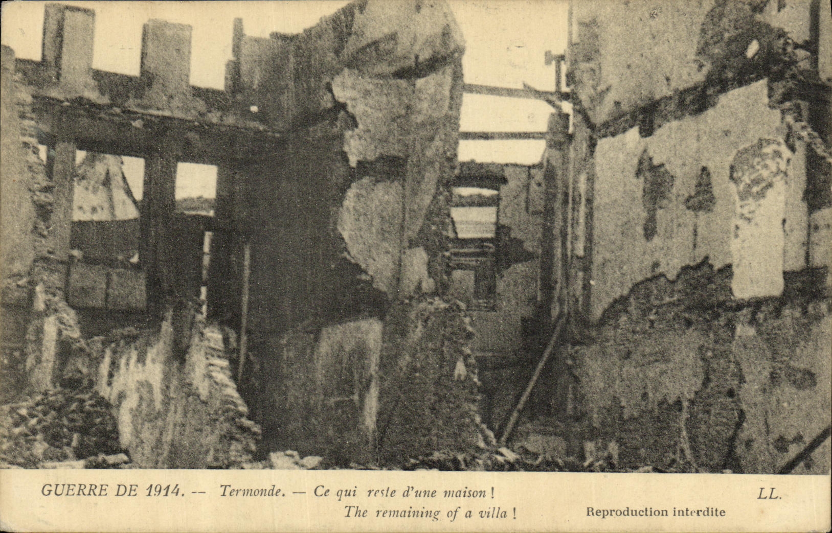 CPA Militaria Guerre de 1914 Termonde Ce qui reste d une maison 
