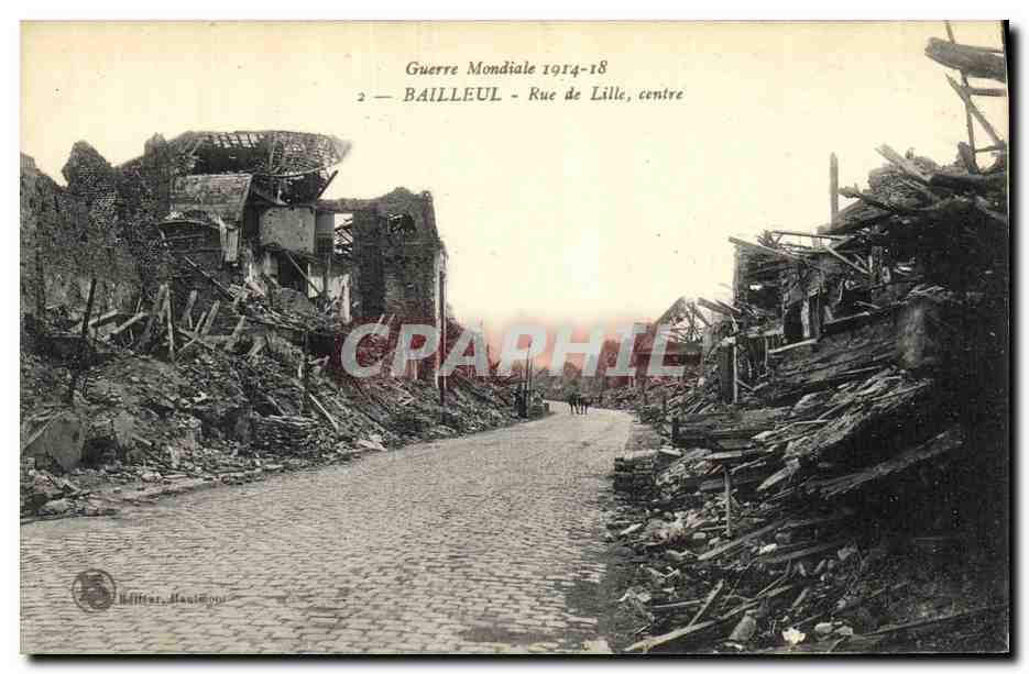 CPA Militaria Bailleul Rue de lille centre