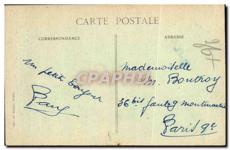 Arras — Intérieur de la Cathédrale — Bombardement du 26 Juin 1915 — E. Ruff — Verso