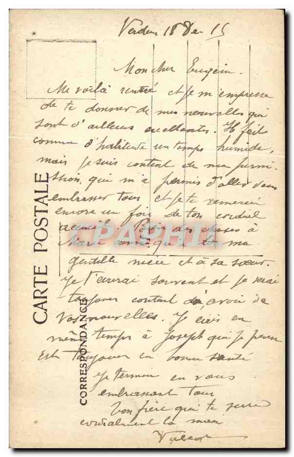CPA Militaria La Grande Guerre Obus de 380 allemand Environs de Verdun  — Rückseite