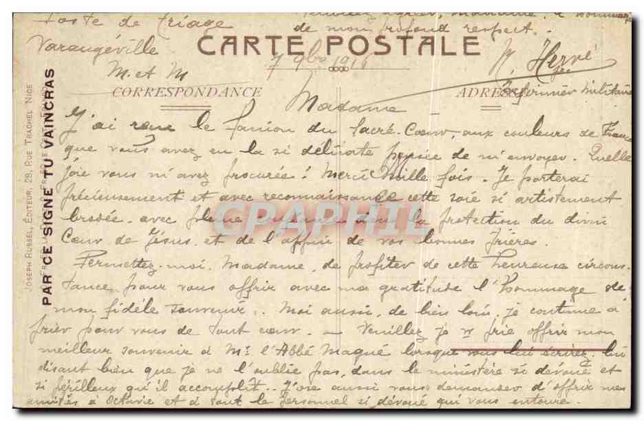 CPA Militaria La France Le Soldat Du Christ — Rückseite