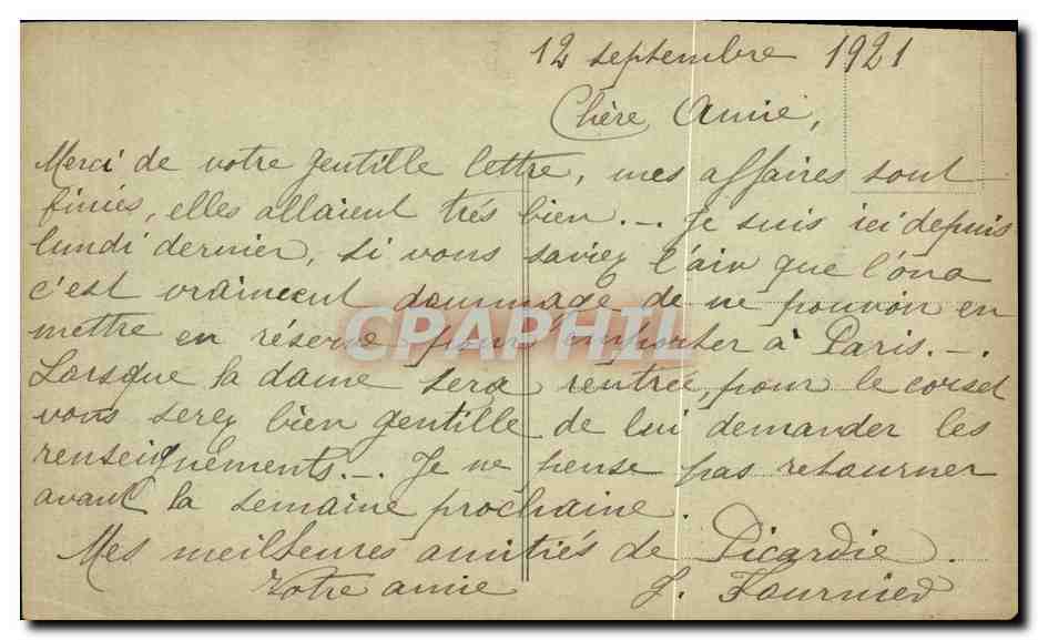 Méharicourt después de la Gran Guerra — Les Quatre Coins — Léon Caron, Editor — Reverso