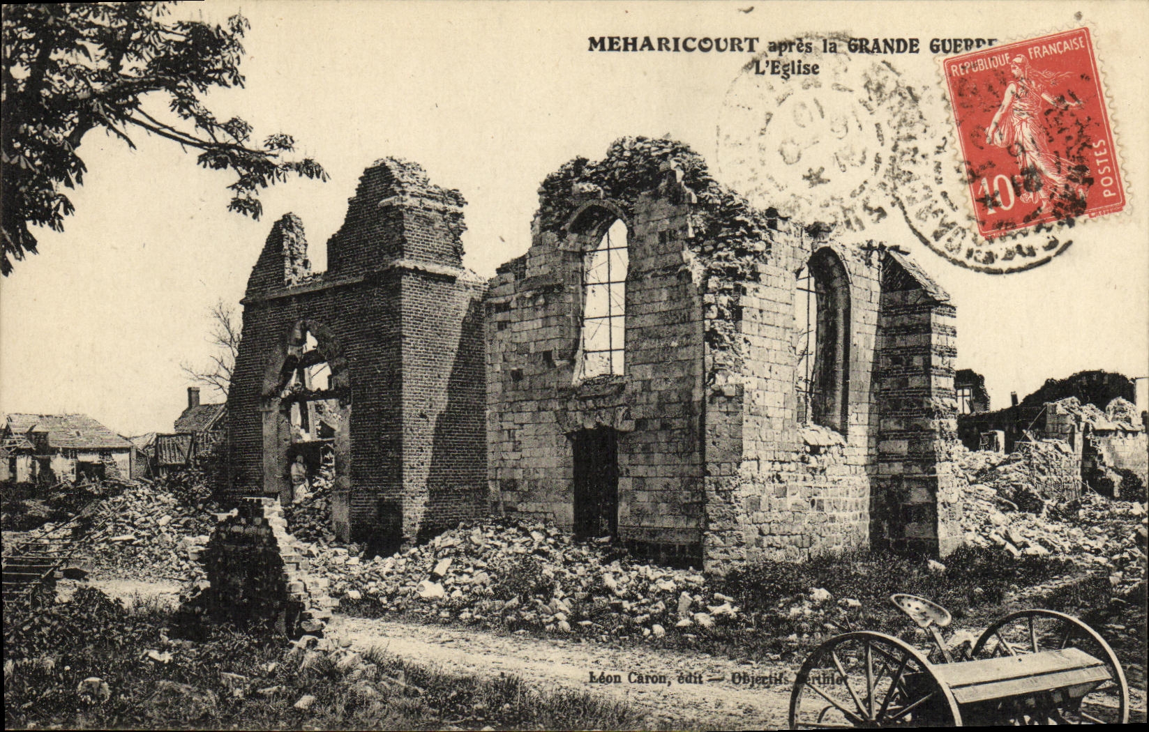 Meharicourt na de Grote Oorlog — De Kerk — Léon Caron, uitg.