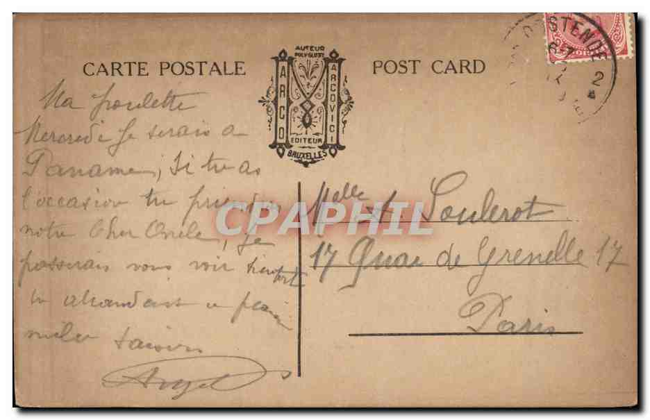 CPA Militaria Mariakerke Souvenir De La Guerre Tranchees et defenses boches dans les dunes Ostende — Rückseite