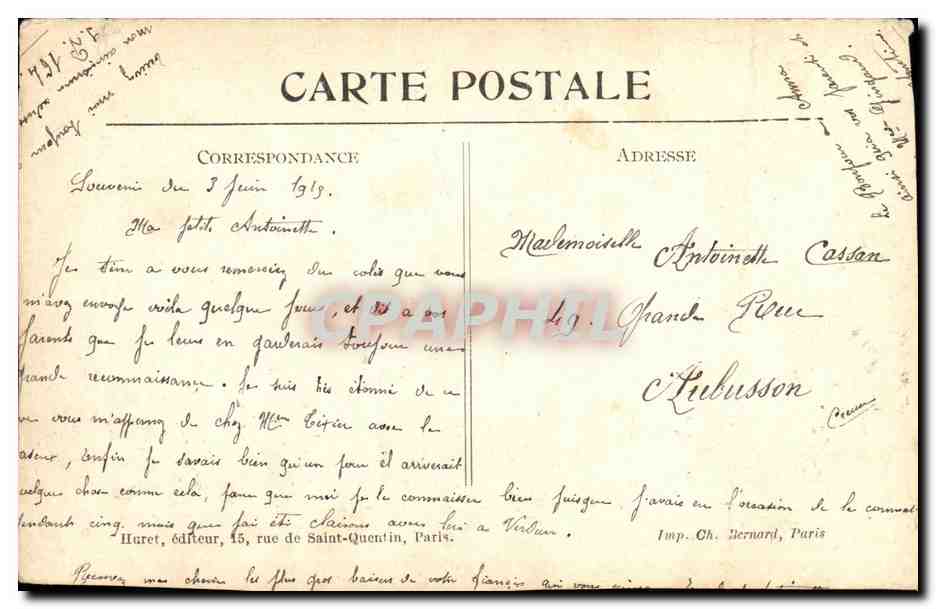 CPA Militaria Rosieres En Picardie La Gare — Verso